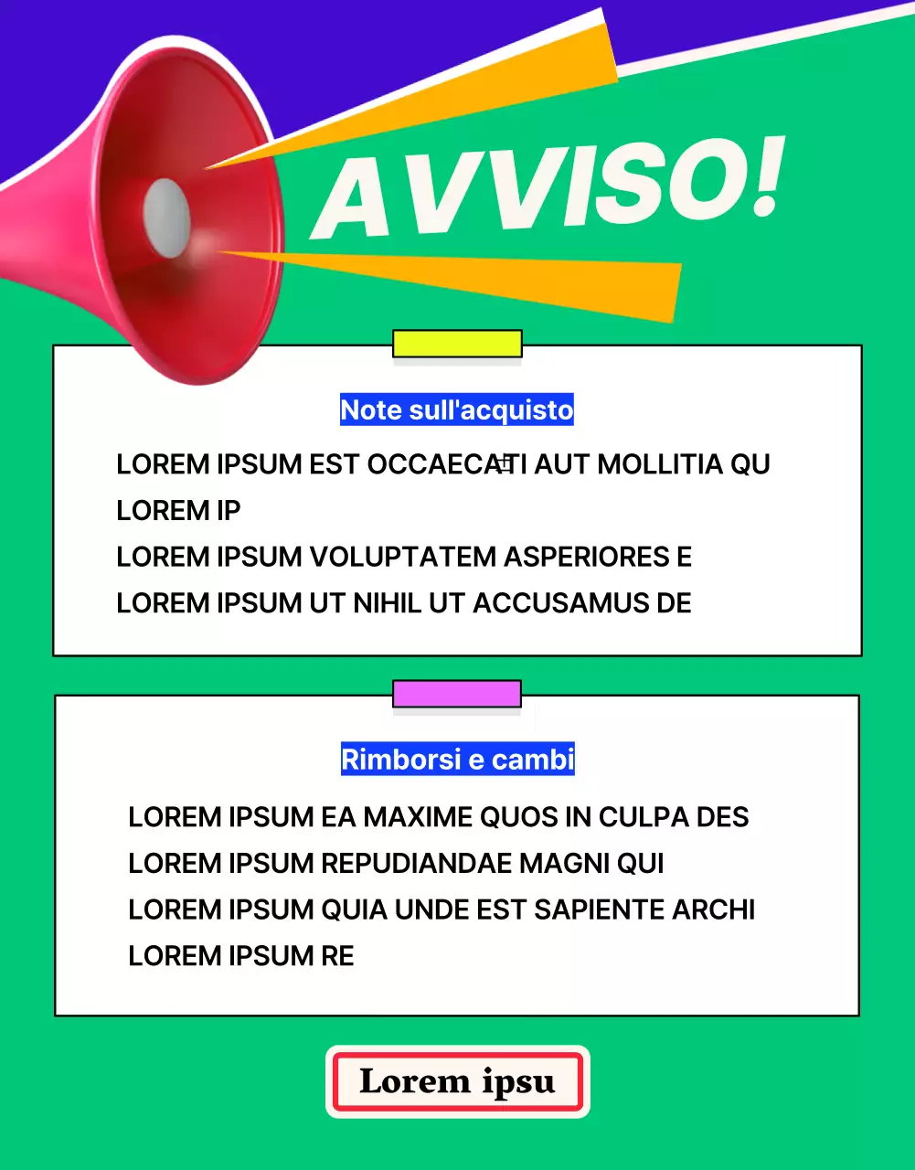 Pagina dei dettagli dell'adesivo blu