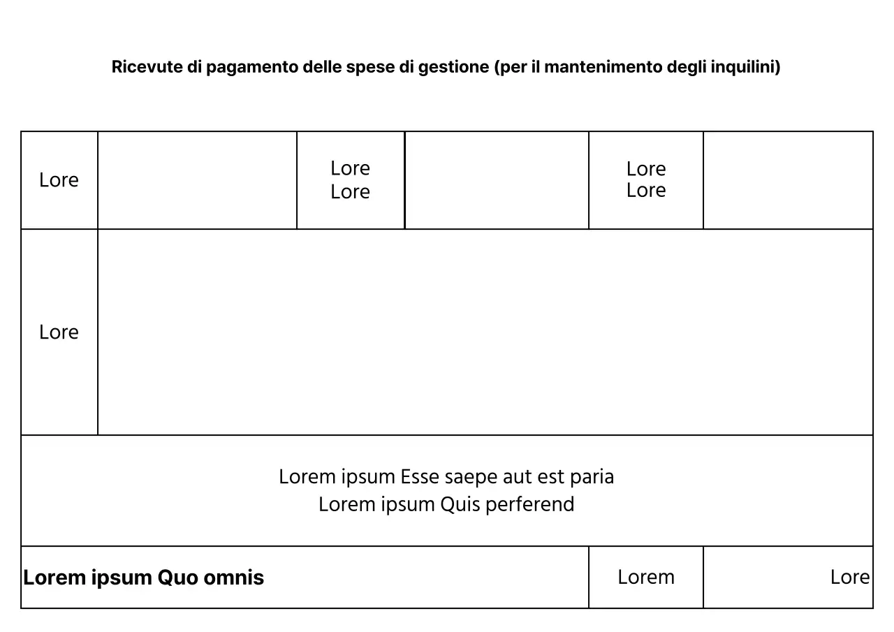Una ricevuta pulita ed elegante per il pagamento di una commissione di gestione