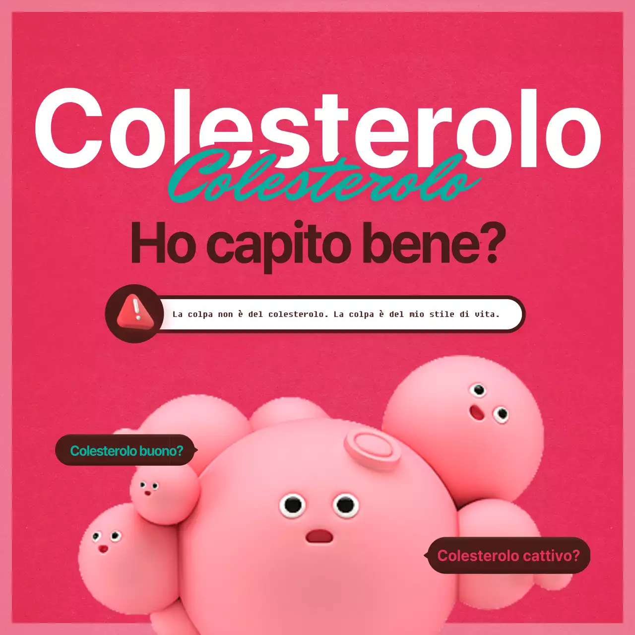 Colesterolo rosa scuro e color menta