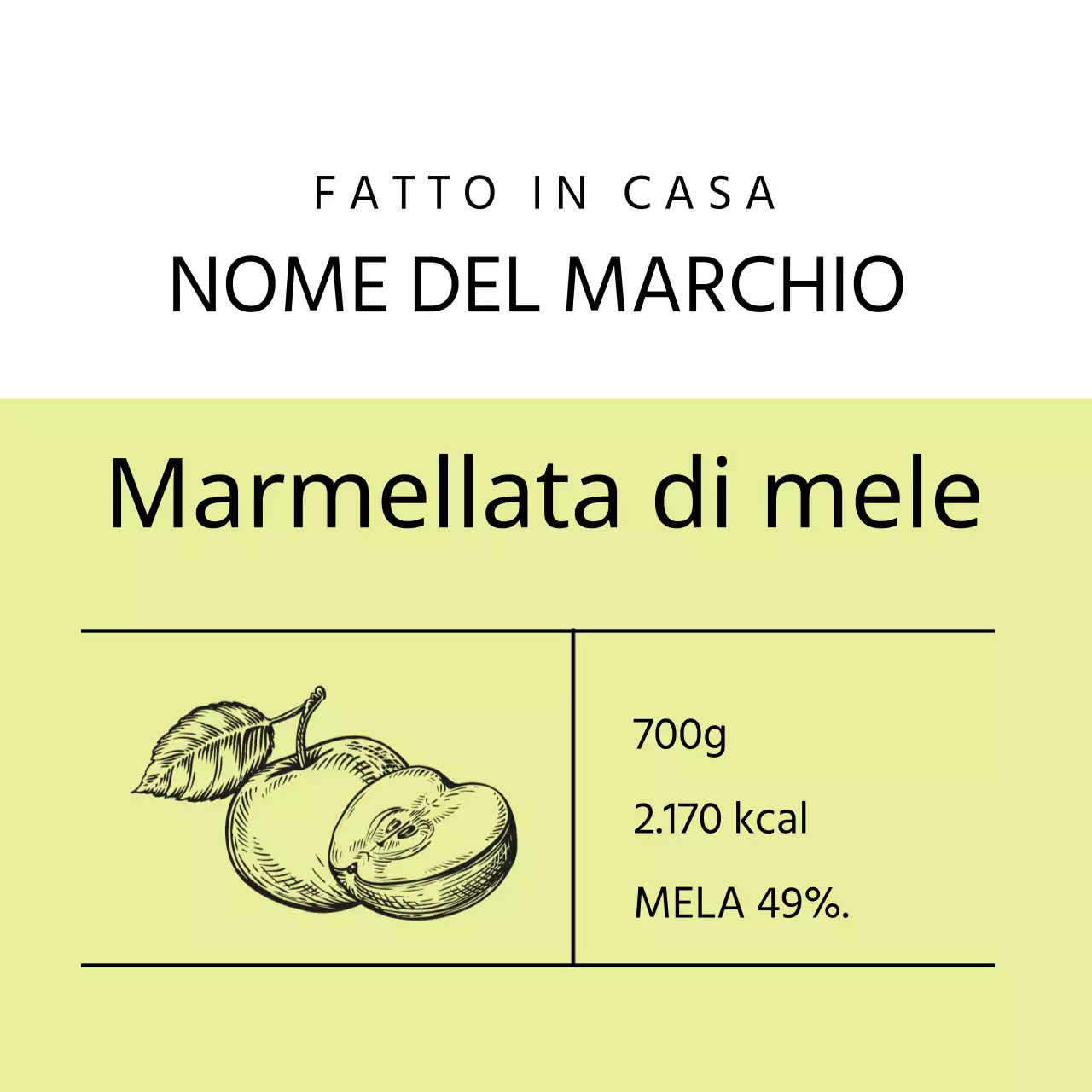 Etichette per la marmellata di mele