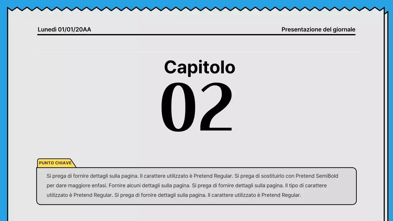 Linee decise e presentazione che attira l'attenzione in un concetto di giornale con accenti di giallo e azzurro