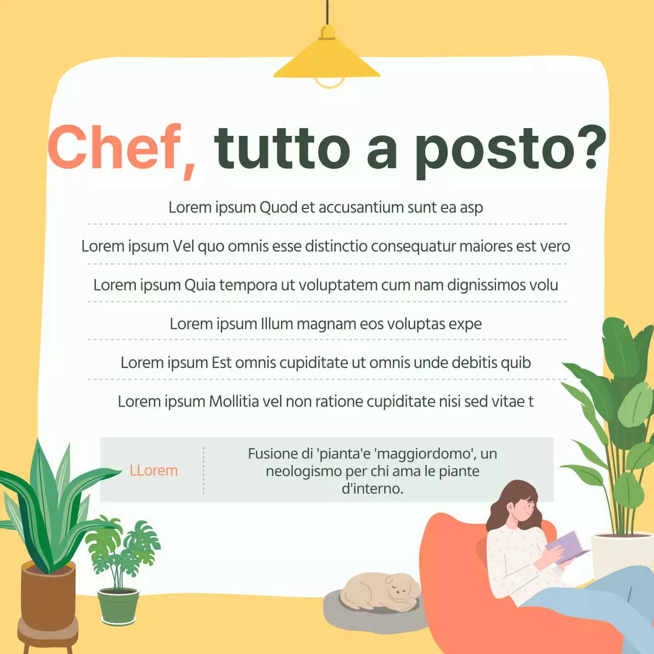 Cartolina di raccomandazione per animali domestici verde e giallaNews design