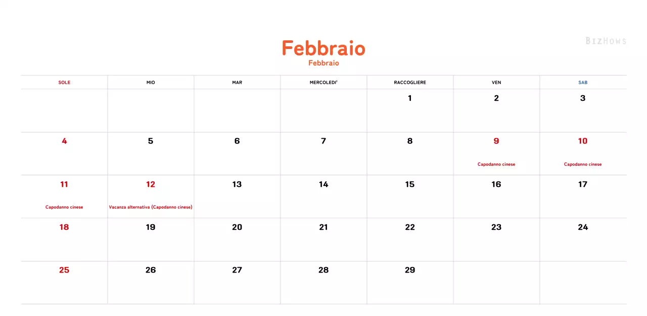 Un calendario di Capodanno caldo e illustrato