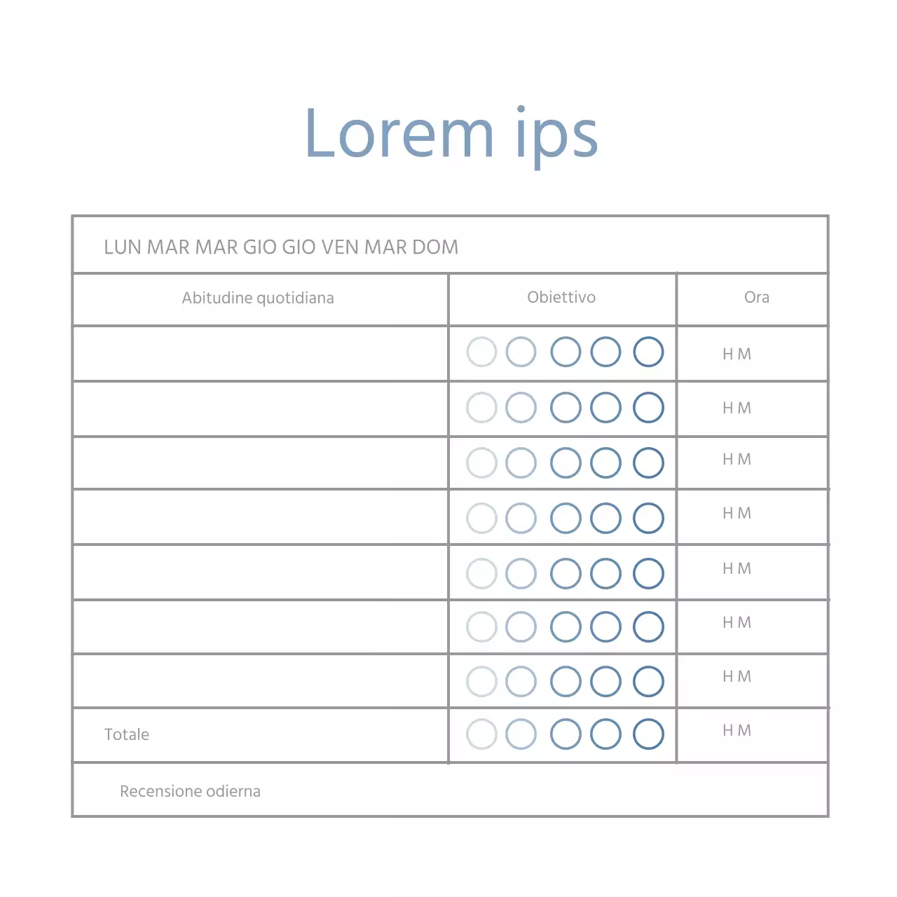 Linee blu Pianificatore semplice