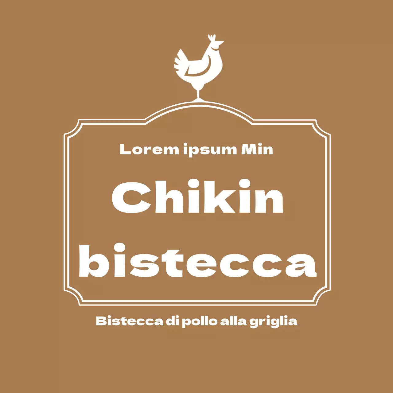 Etichetta della bistecca di pollo