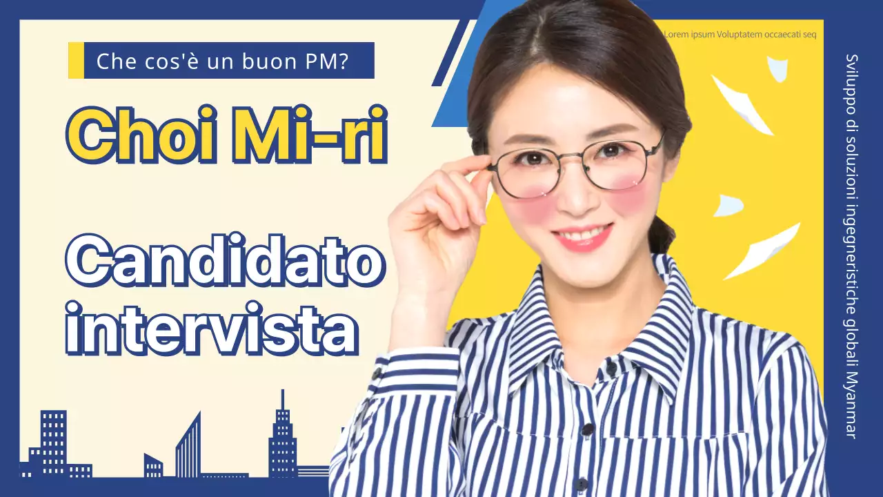 Miniature di YouTube di interviste a dipendenti dell'azienda in giallo e blu