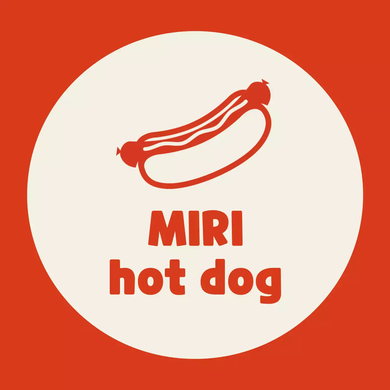 Venditore di hot dog su sfondo avorio con contorno rosso