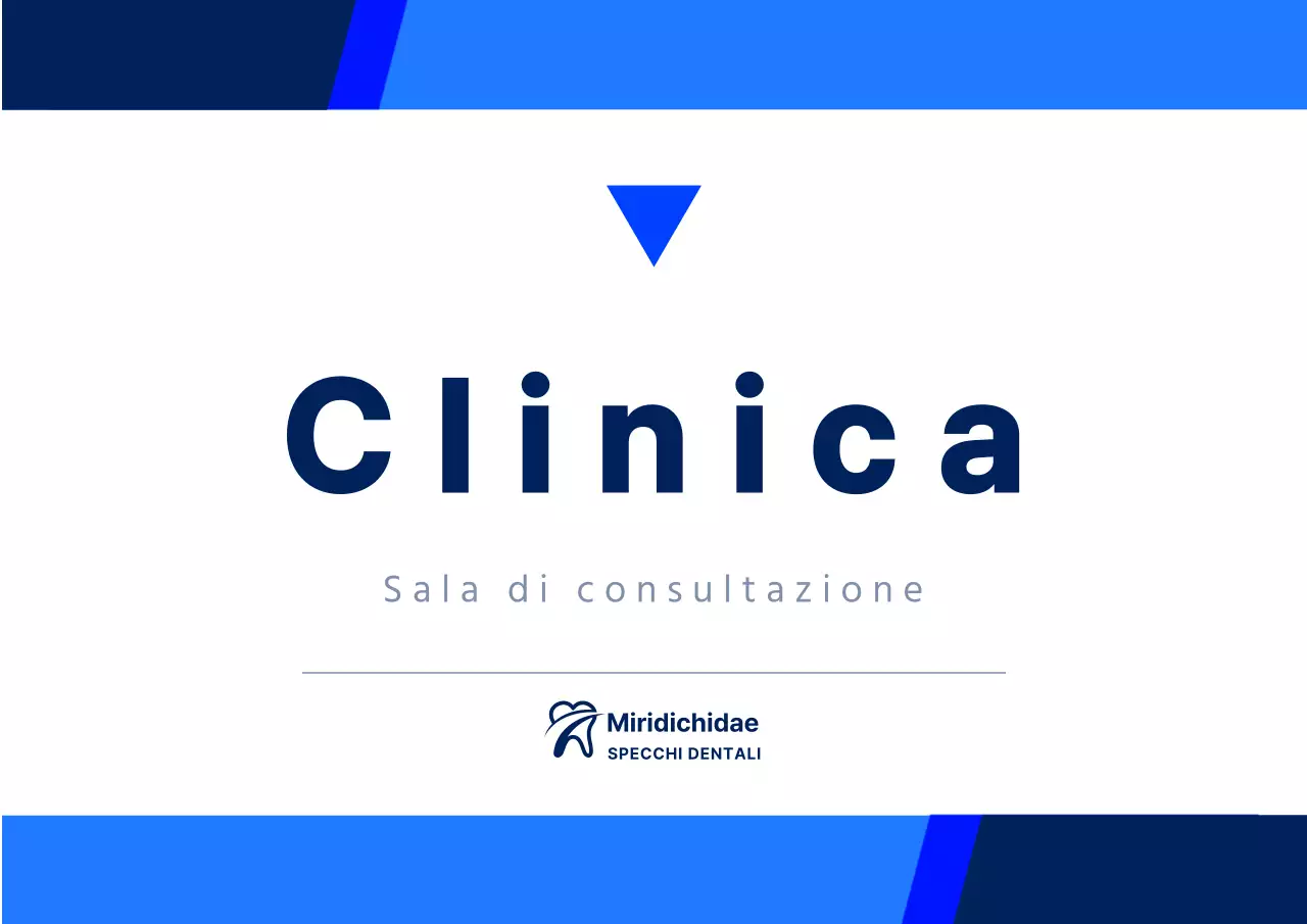 Segnaletica clinica dallo stile semplice e pulito in nero e blu navy