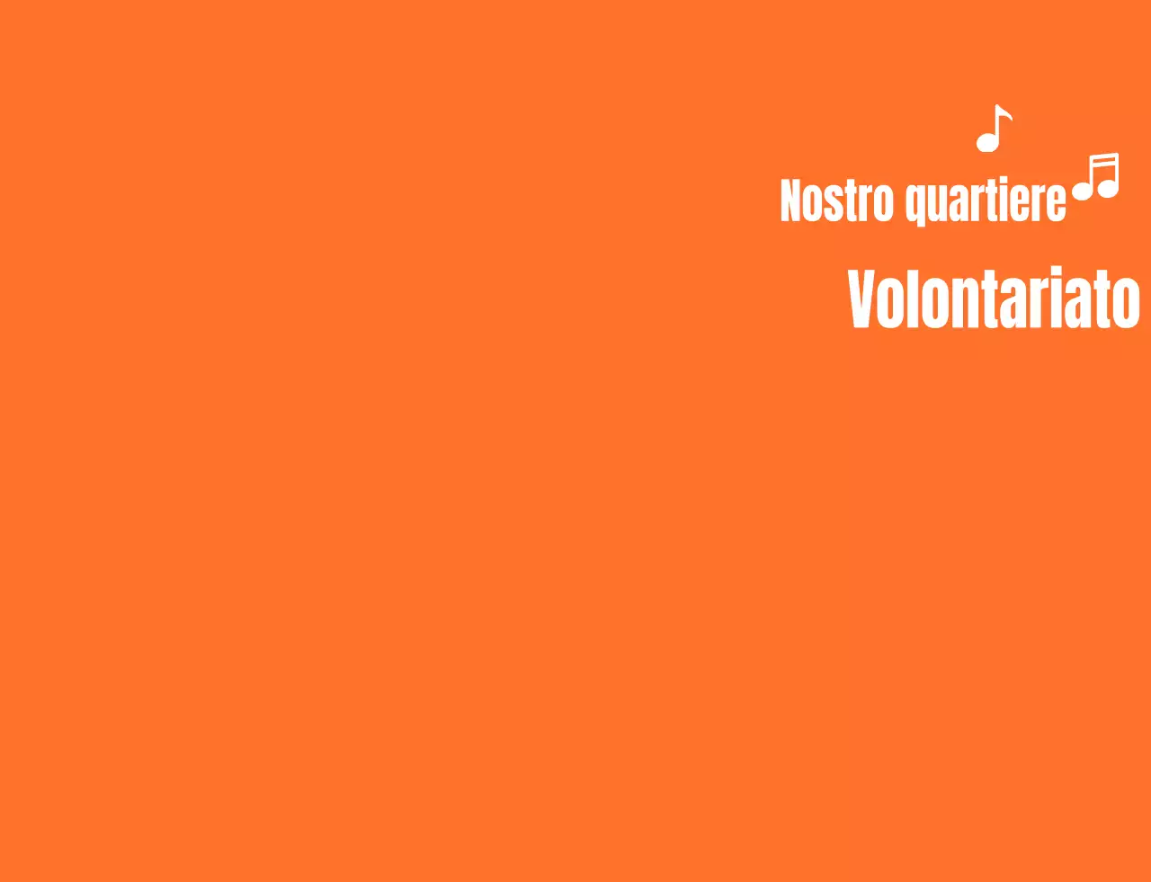 Testo ritmico stile logo in arancione e bianco Organizzazione di volontariato