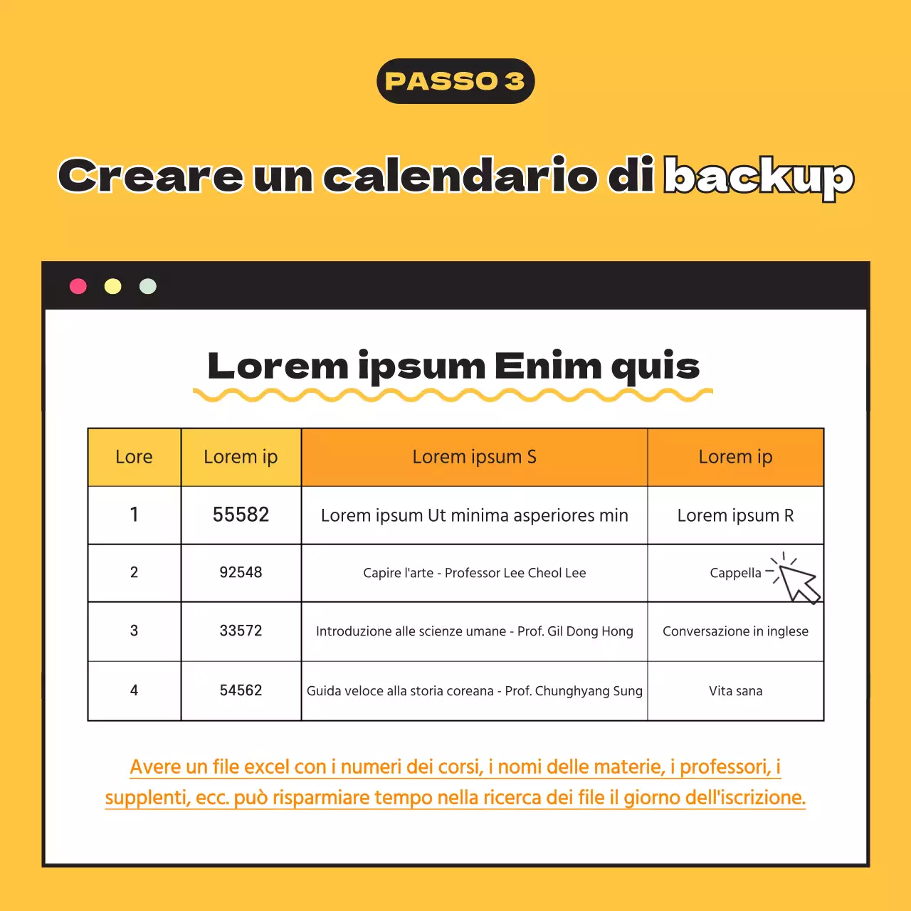 Registrazione del nuovo termine in giallo CardNews