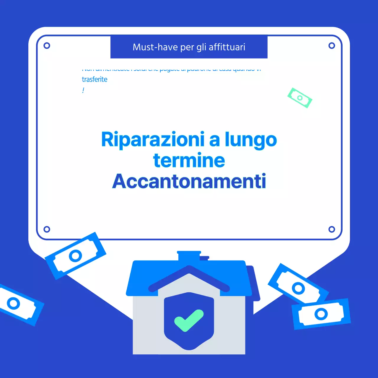 Icona della casa blu e menta Previsione di riparazioni a lungo termine