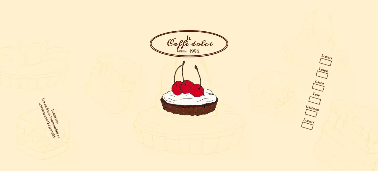 Promuovere e informare le caffetterie con un logo emozionale in marrone rossiccio e giallo pallido