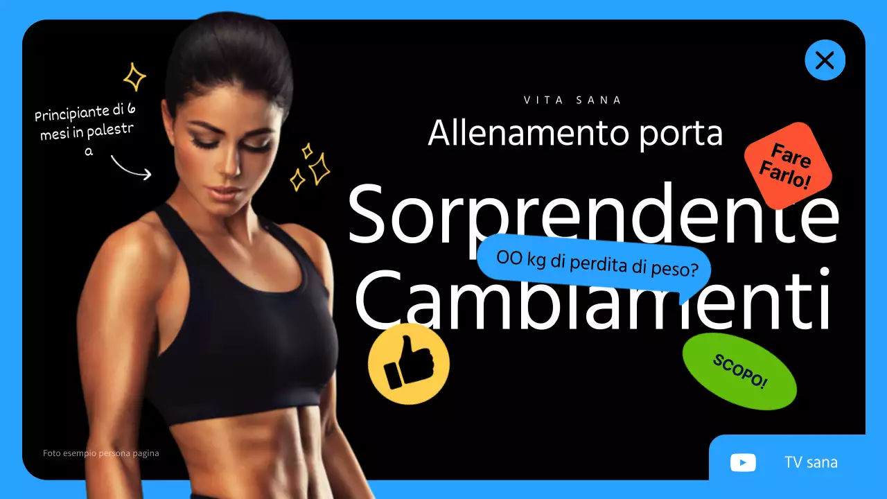 La differenza dopo un allenamento concettuale con adesivo nero e blu