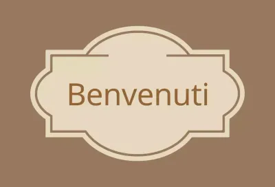 Cartello di benvenuto con etichette Hotel Valeant