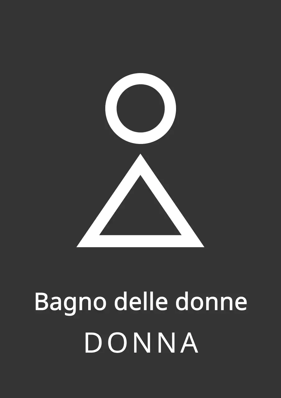 Cartello con pittogramma Clean concept toilet in grigio scuro e bianco