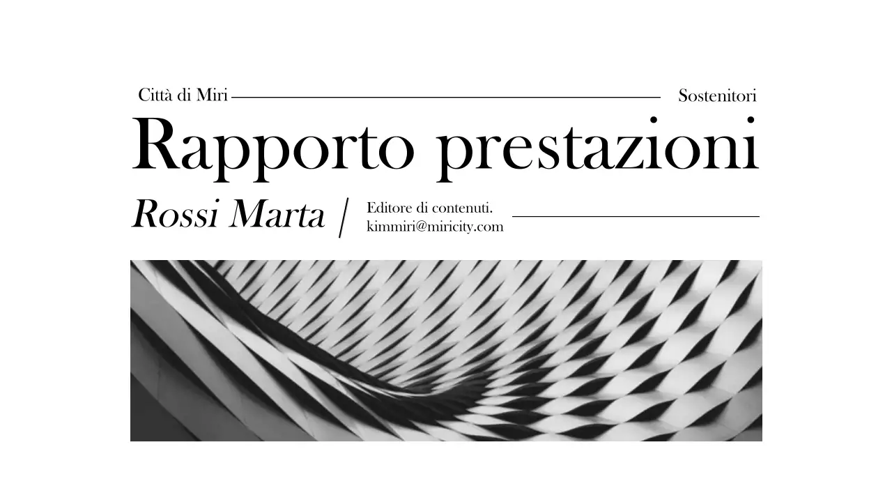 Un semplice rapporto sulle attività dei sostenitori in bianco e nero