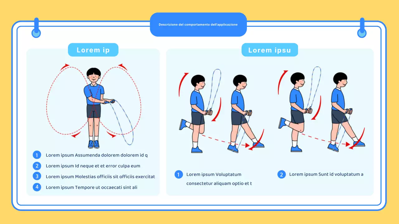 Giallo blu carino illustrazione scuola educazione fisica lezione materiale