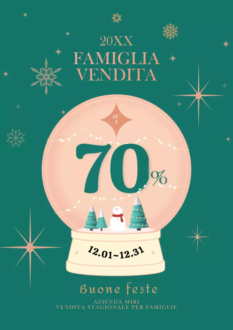 Poster di vendita per famiglie semplice ed elegante in verde