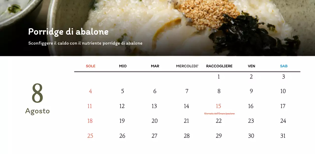 Calendario dei coupon del ristorante coreano tradizionale in beige e marrone