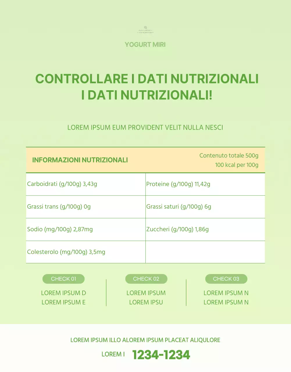 Semplice yogurt greco verde chiaro pagina di dettaglio