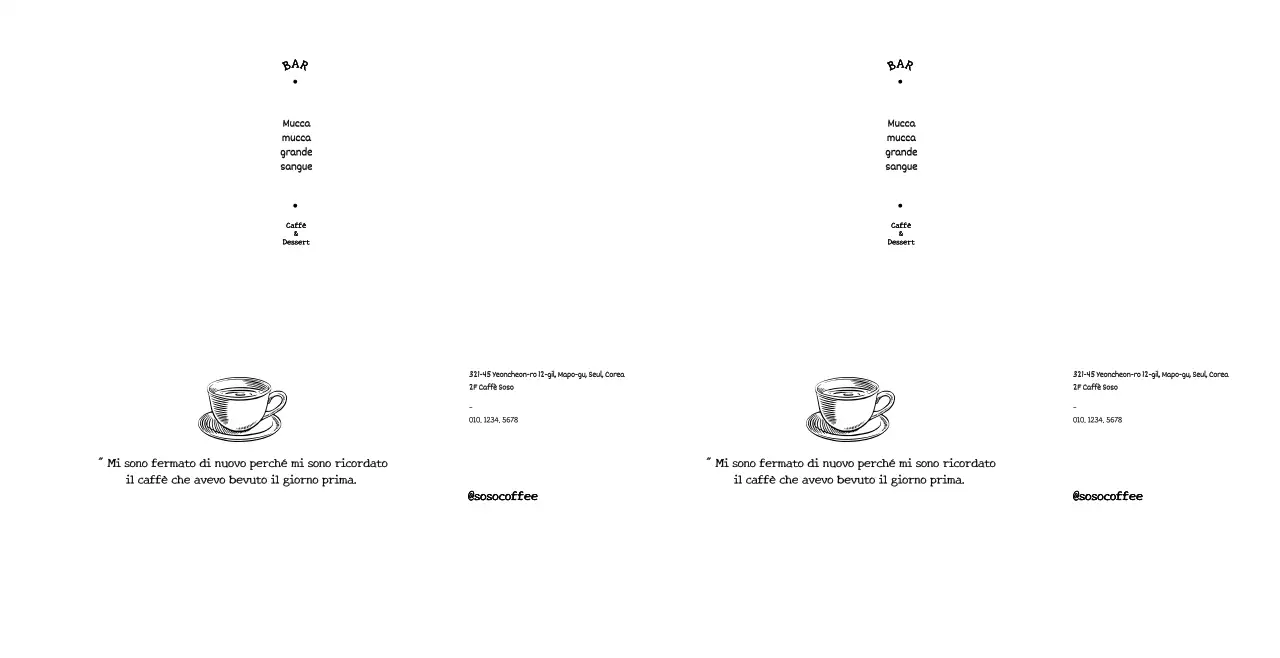 Informazione e promozione di informazioni sui caffè in uno stile di illustrazione e testo emozionale