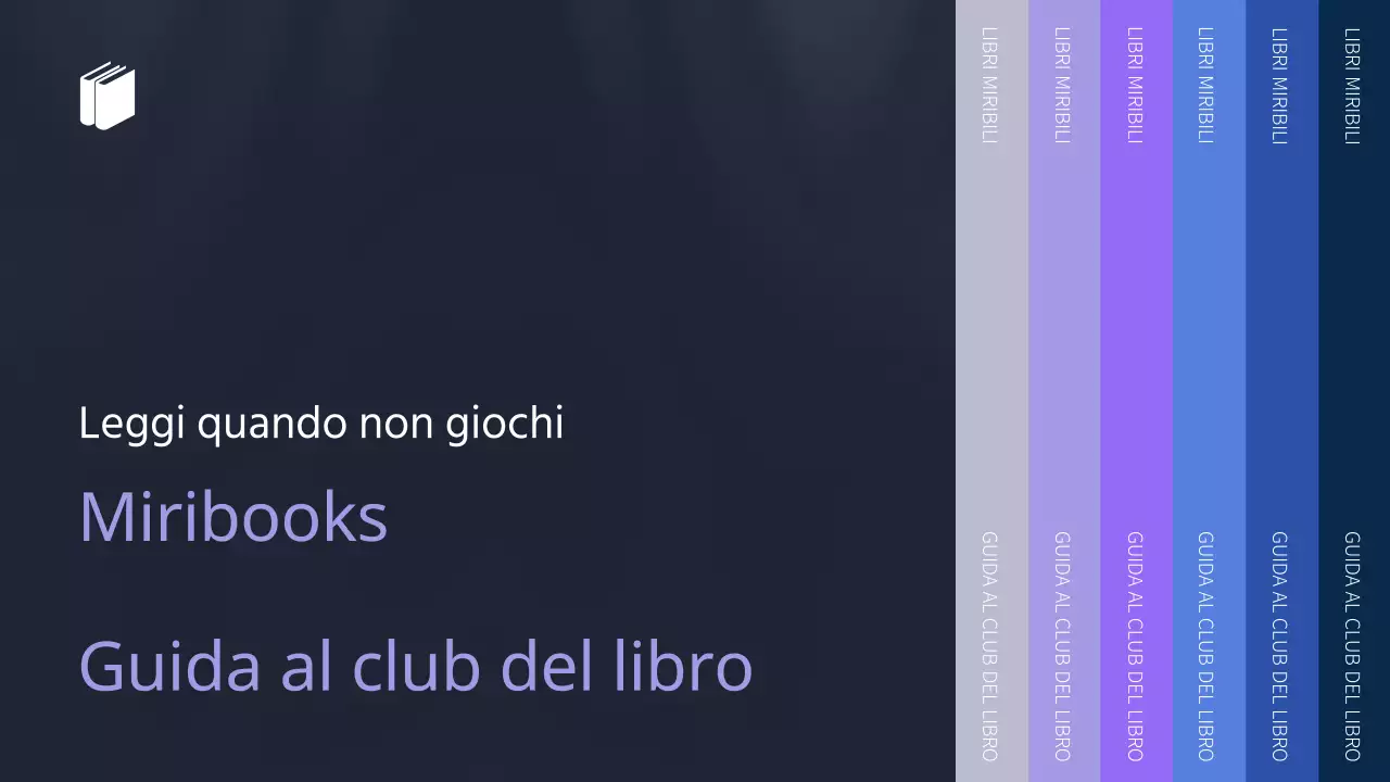 Un tema di libreria con illustrazioni umane su un semplice sfondo viola e blu.