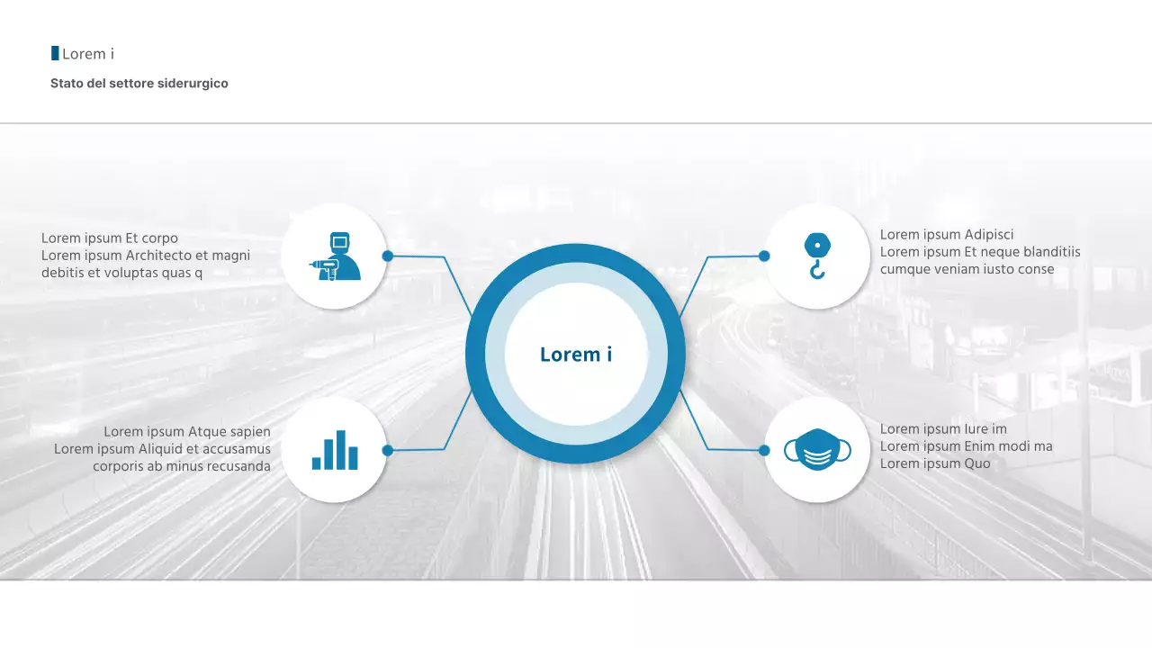 Relazione sulle tendenze aziendali dell'industria siderurgica blu-arancio semplice