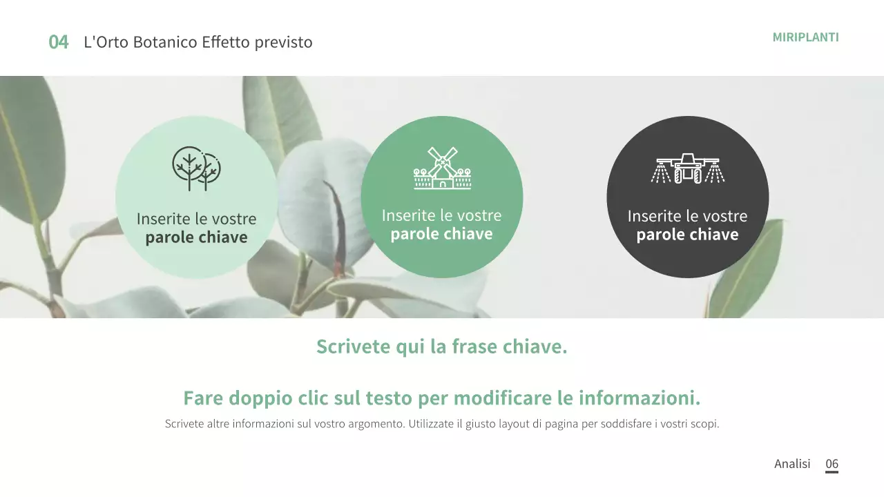 Modello di pianta a tema verde e bianco