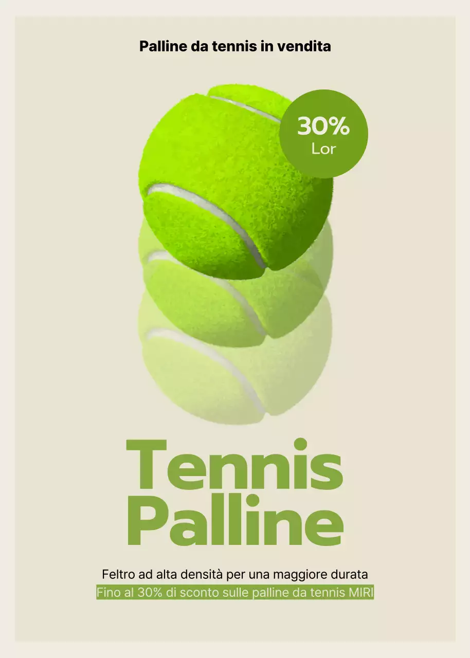 Sconto sulle palline da tennis semplici in beige e verde lime