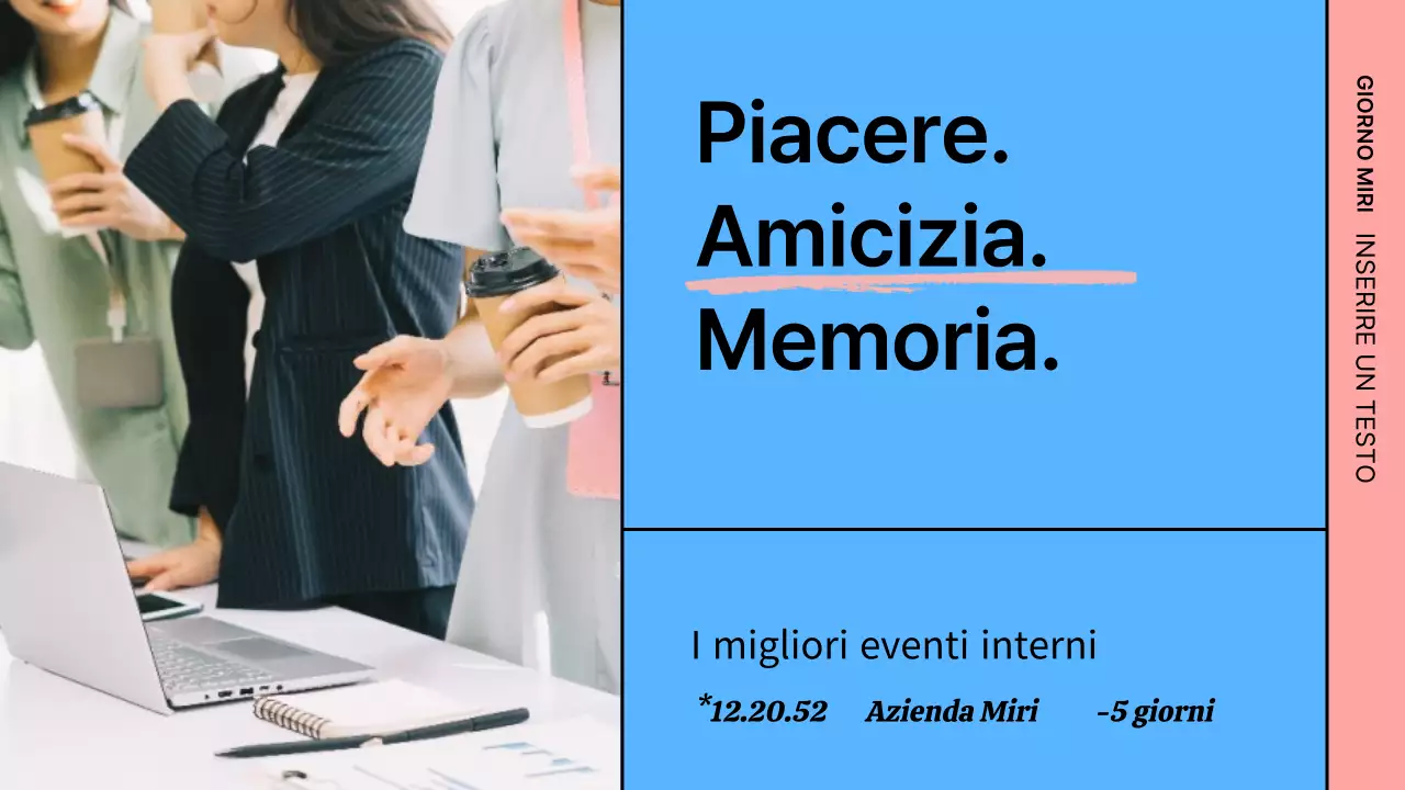 Presentazione del concetto di griglia blu e rosa nell'ambito di un evento in-house