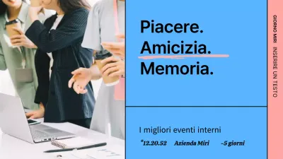 Presentazione del concetto di griglia blu e rosa nell'ambito di un evento in-house