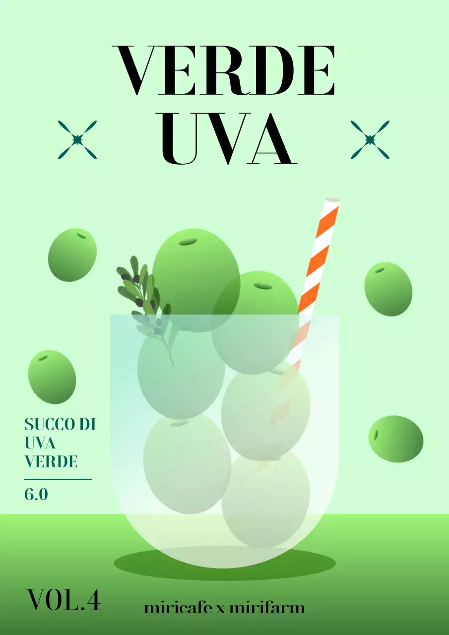 Promuovere il succo d'uva verde in un gradiente circolare di colore verde chiaro