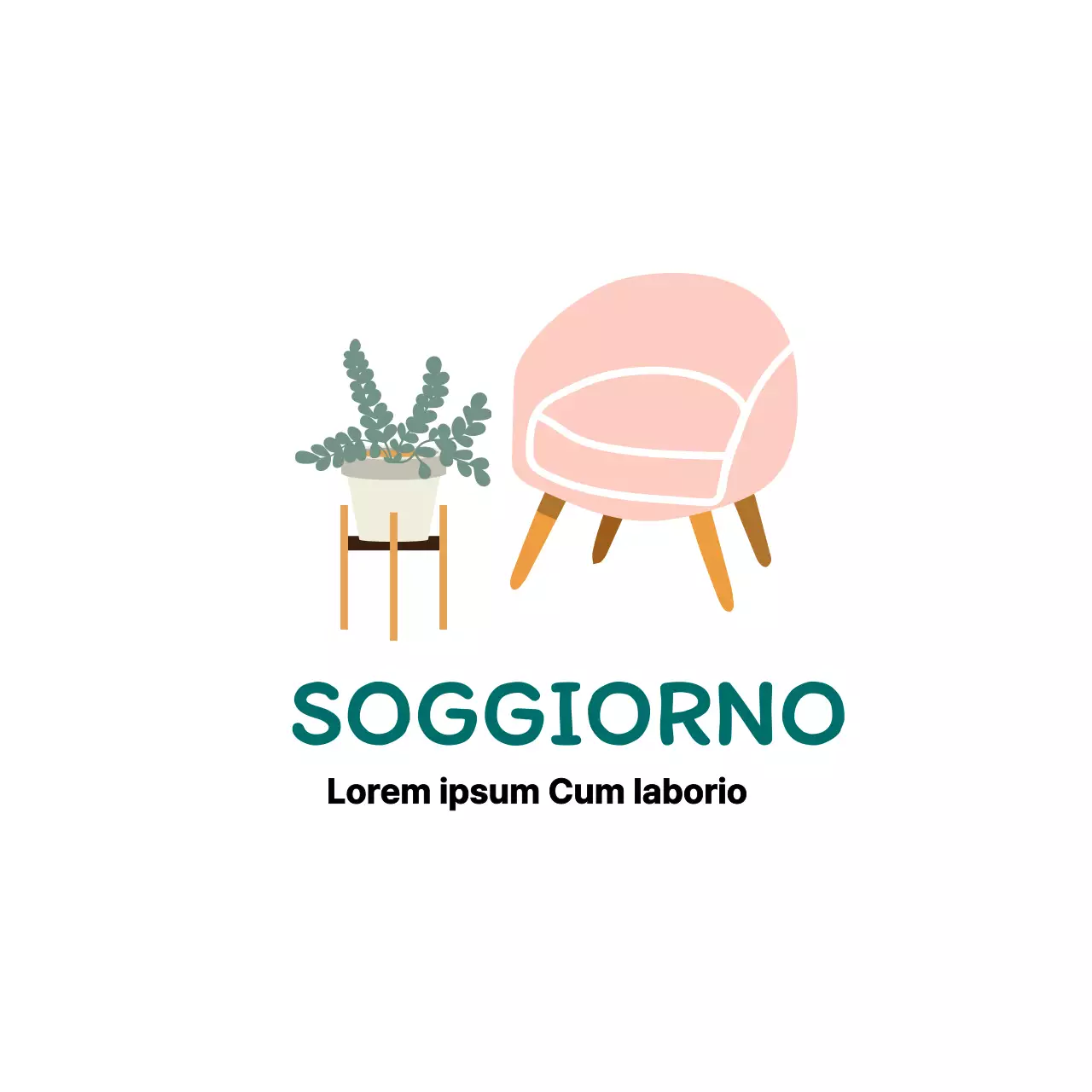 Etichette interne pulite con illustrazioni in rosa