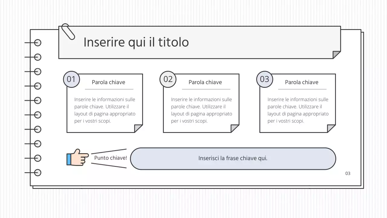 Kit di presentazione educativa concettuale e pulita in bianco e colori accesi