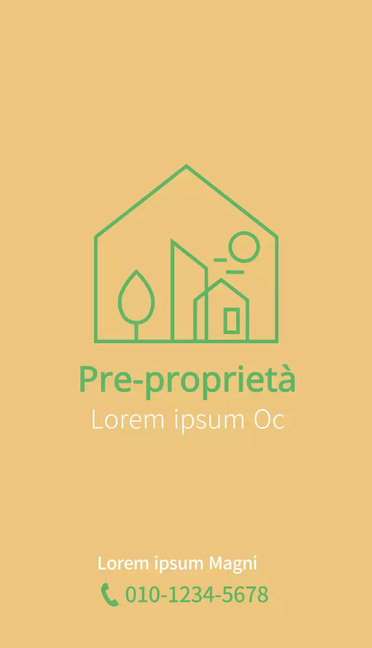 Illustrazione di linee verdi e pulite per promuovere il settore immobiliare