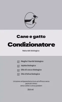 Etichette per animali domestici lisce con logo grigio