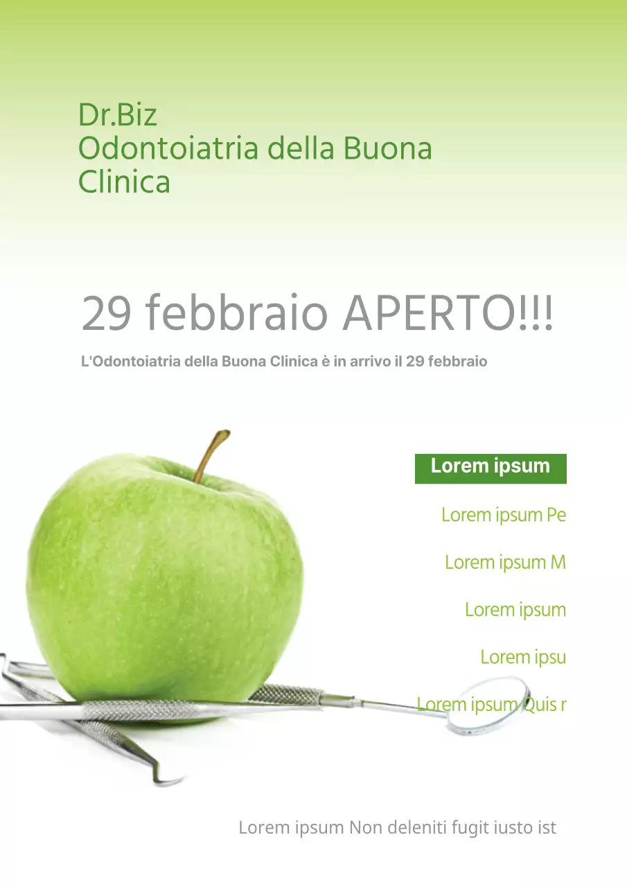 Specialità e studi dentistici con foto in verde
