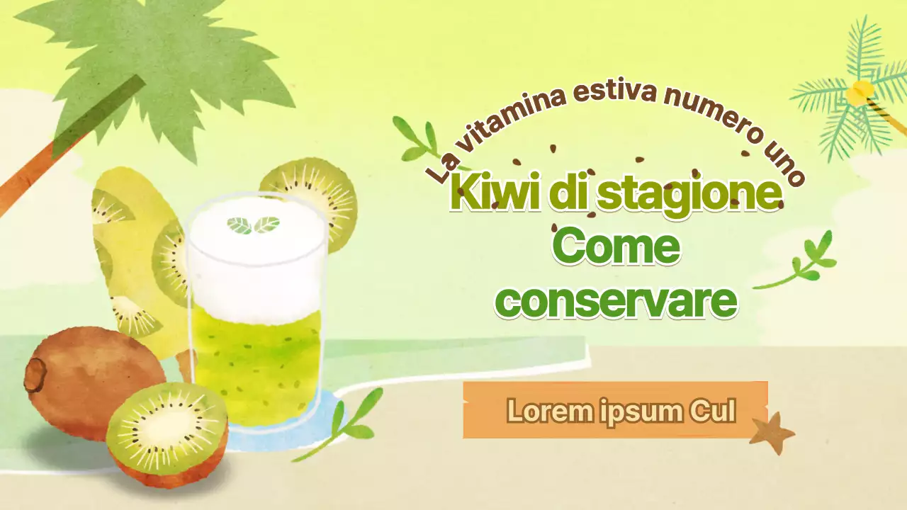 Come memorizzare il tema del kiwi con il concetto di illustrazione verde ad acquerello