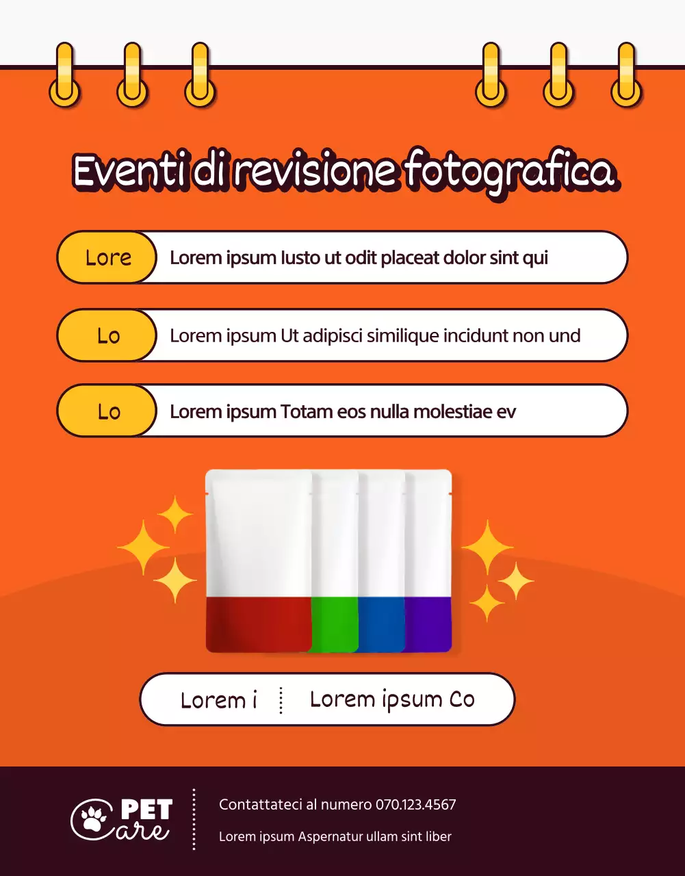 Illustrazione in stile pop art di un simpatico concetto in arancione e giallo Negozio di animali con vendita di animali domestici