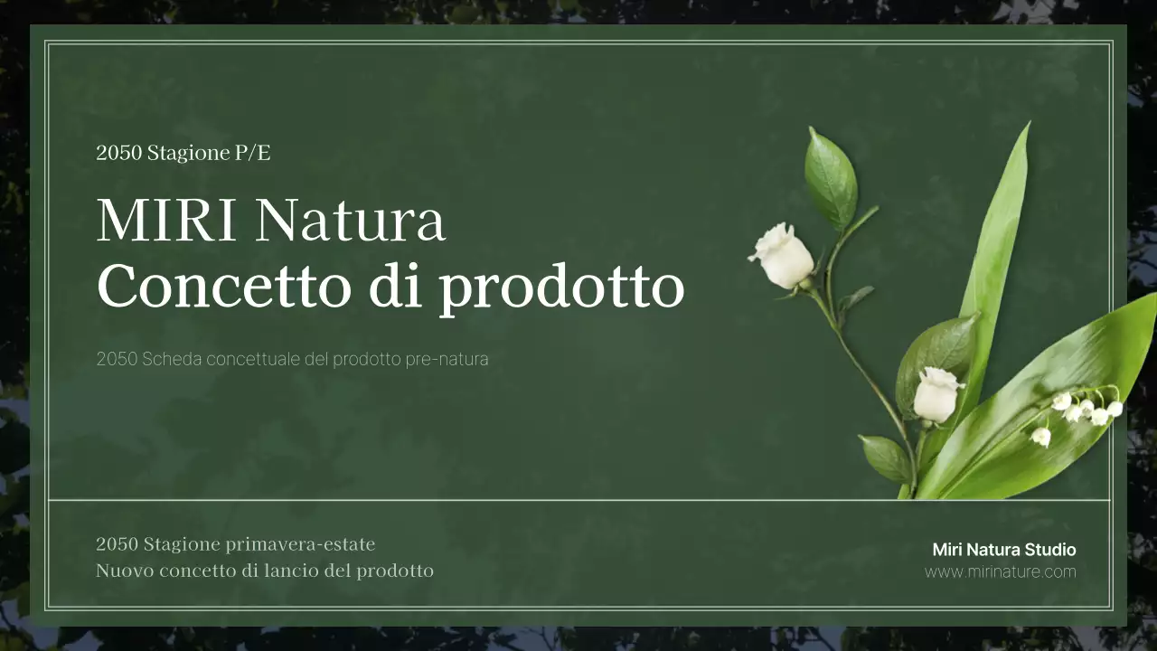 Scheda concettuale di cosmetica con tema la natura verde