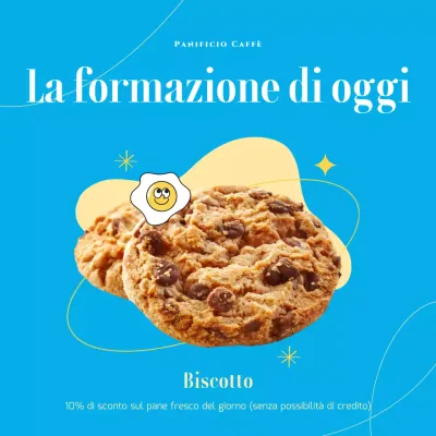 La linea blu e gialla della panetteria per la giornata