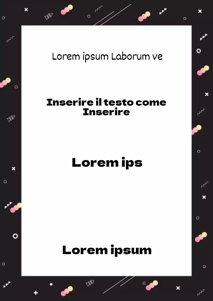 Semplice annuncio di evento con varie forme in nero