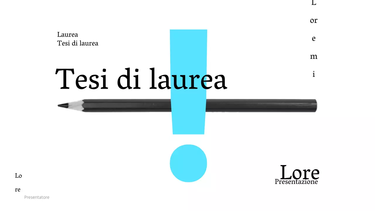 Presentazione della tesi di laurea