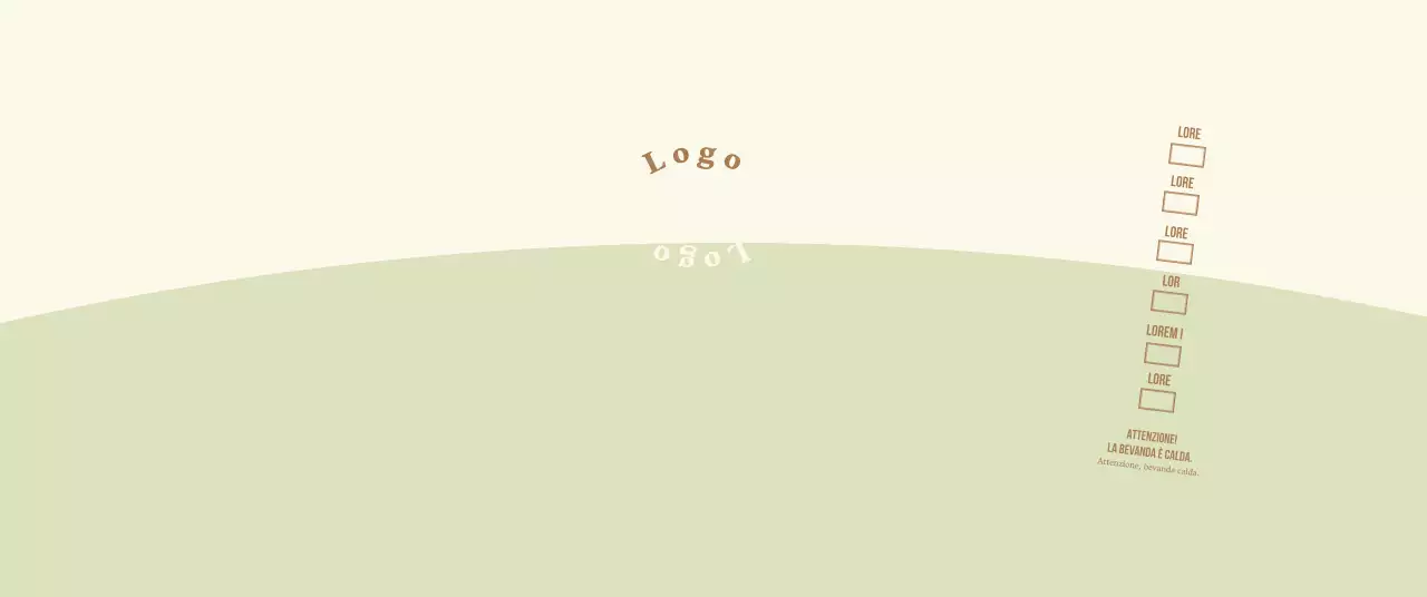 Logotipo di concetto semplice in verde chiaro e giallo chiaro per un caffè