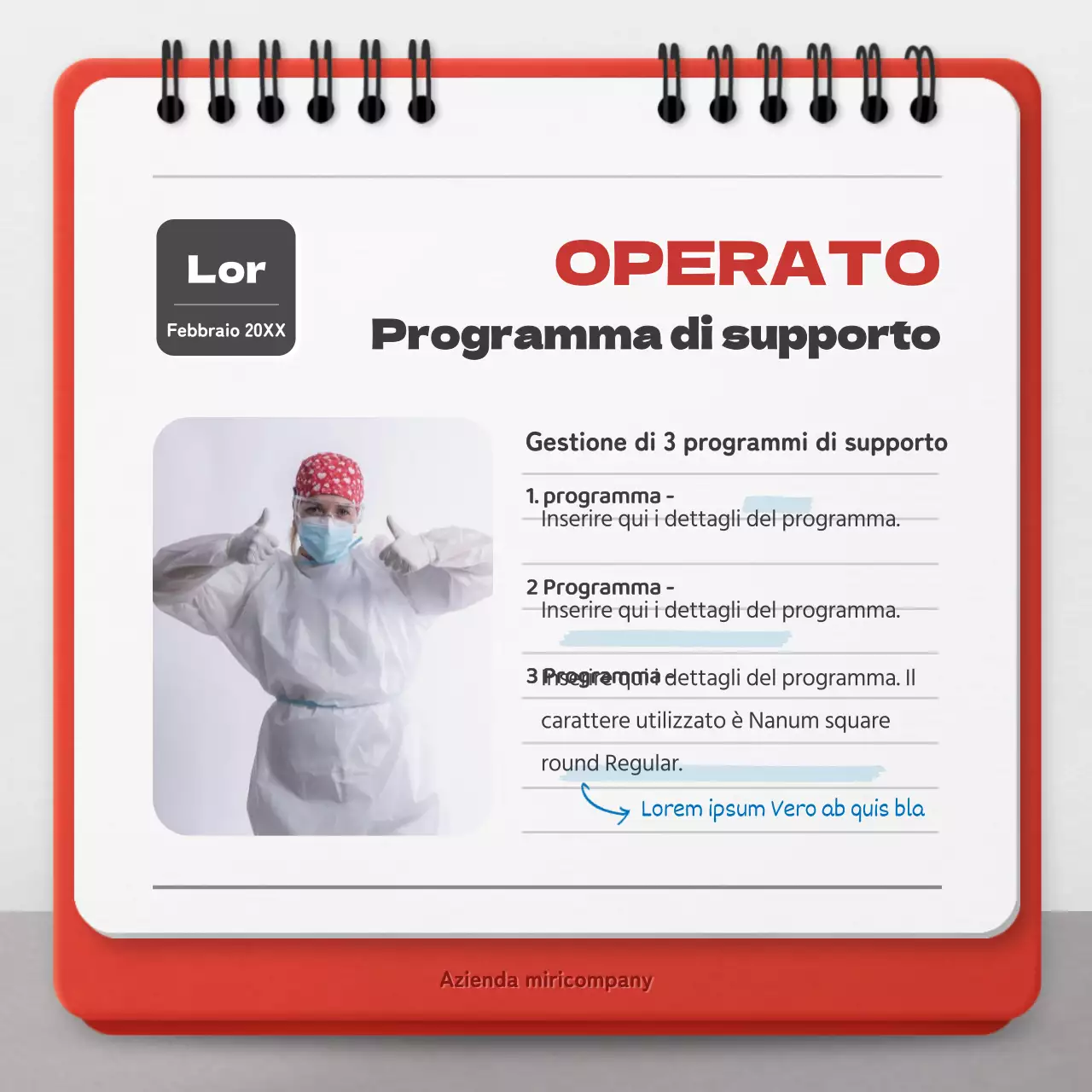 Promuovere la responsabilità sociale d'impresa con il concetto di calendario rosso e blu