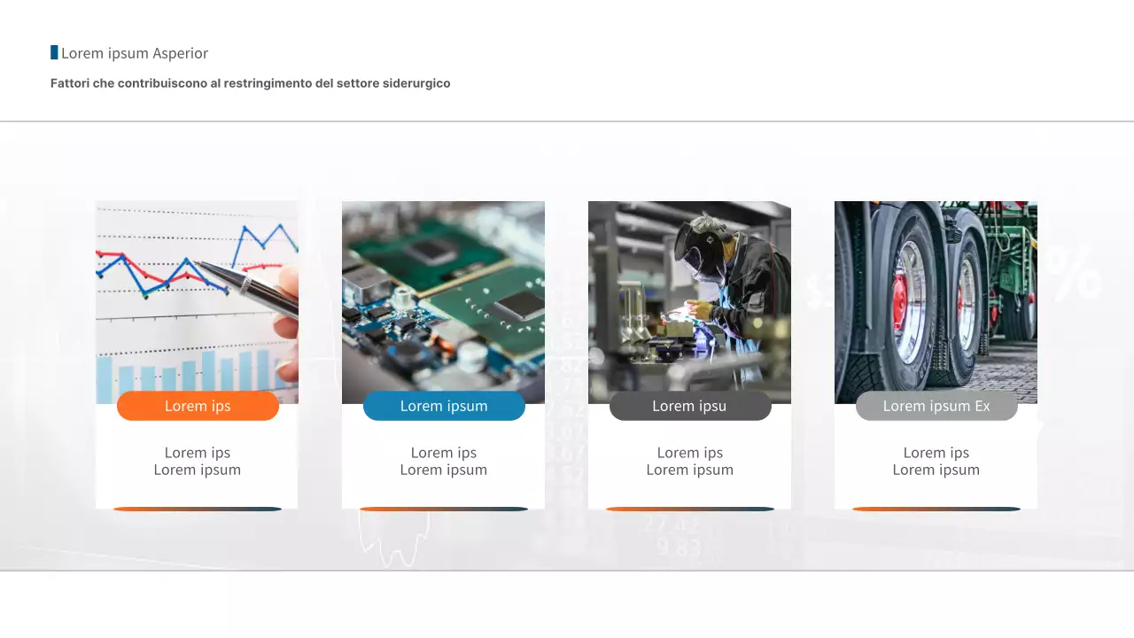 Relazione sulle tendenze aziendali dell'industria siderurgica blu-arancio semplice