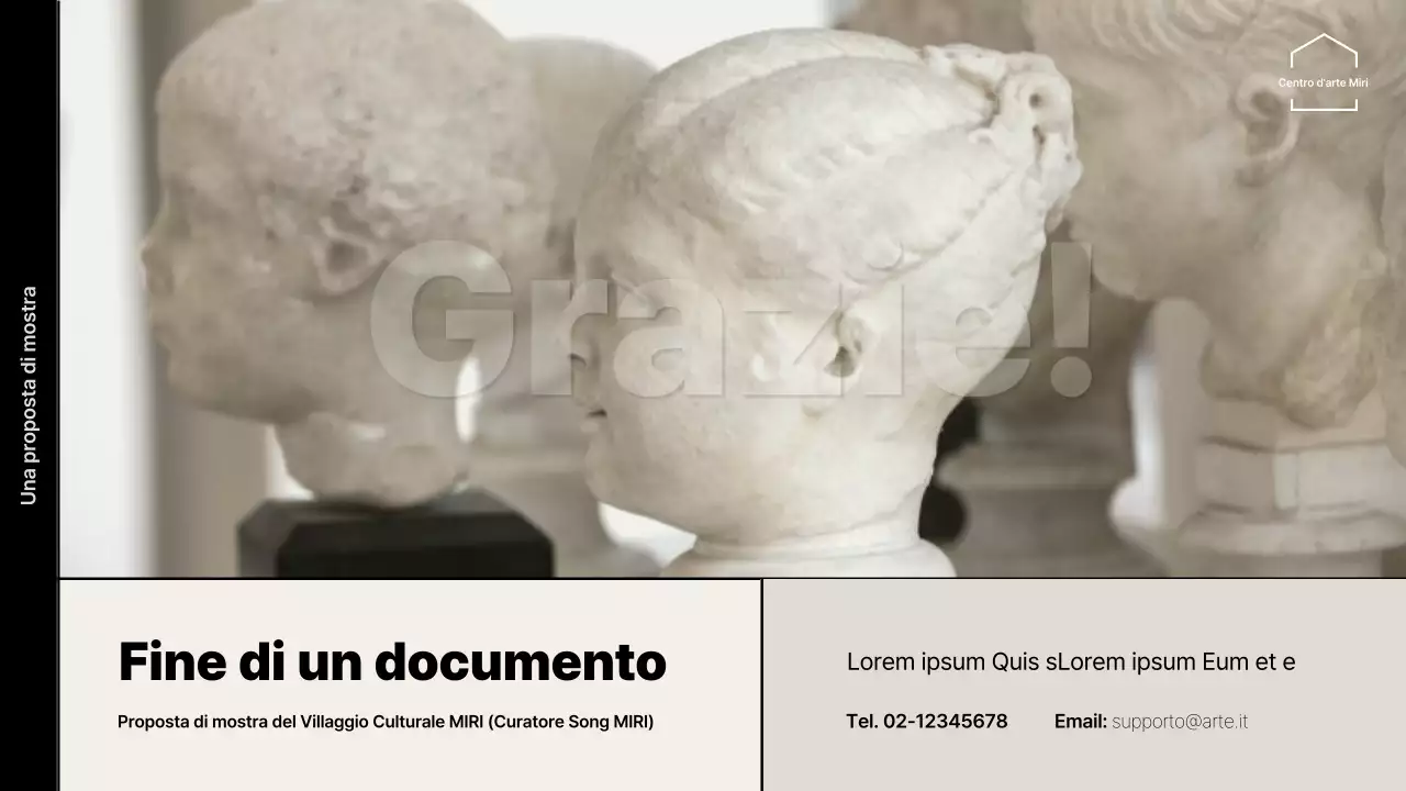 Proposta espositiva con accenti di griglia beige-nera