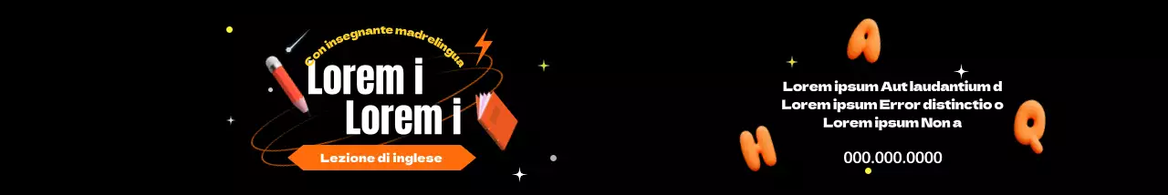 Corsi di inglese per bambini con un attraente look arancione e nero