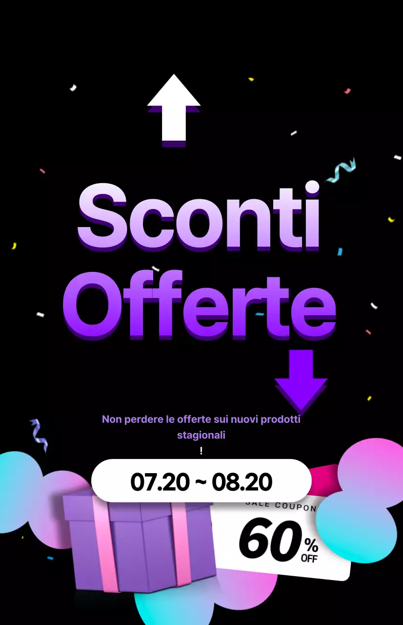 Una vendita pronta per le feste in viola e nero