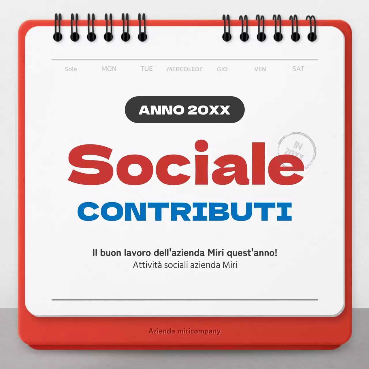 Promuovere la responsabilità sociale d'impresa con il concetto di calendario rosso e blu